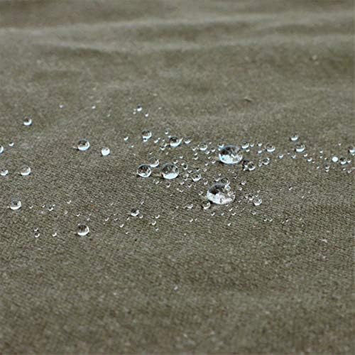 WHITEDUCK Canvas Tarp 18 oz. Heavy Duty Fire Water Repellent UV Resistant, Rustproof Grommets, Industrial & Commercial Use Cloth Tarp (Cut Size: 8'x10', Finished Size: 7'6"x9'6", Olive Drab) - color: Olive, size: 8' X 10' (Fire Water Repellent)