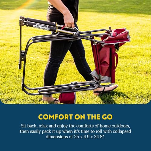 GCI Outdoor Freestyle Rocker Camping Chair | Portable Folding Rocking Chair with Solid, Durable Armrests, Drink Holder & Comfortable Backrest — Cinnamon - color: Cinnamon, style: Freestyle Rocker