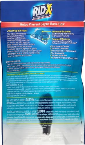 Rid-X Septic System Treatment, Septic Tank Treatment, 3-Monthly Supply Dual Action Septi-Pacs - 3.2 oz (Pack of 2)