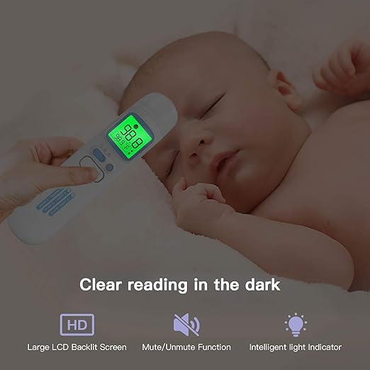GoodBaby Touchless Thermometer for Adults,Forehead and Ear LCD Display Thermometer for Fever,Infrared Magnetic Thermometer for Baby Kids Surface and Room