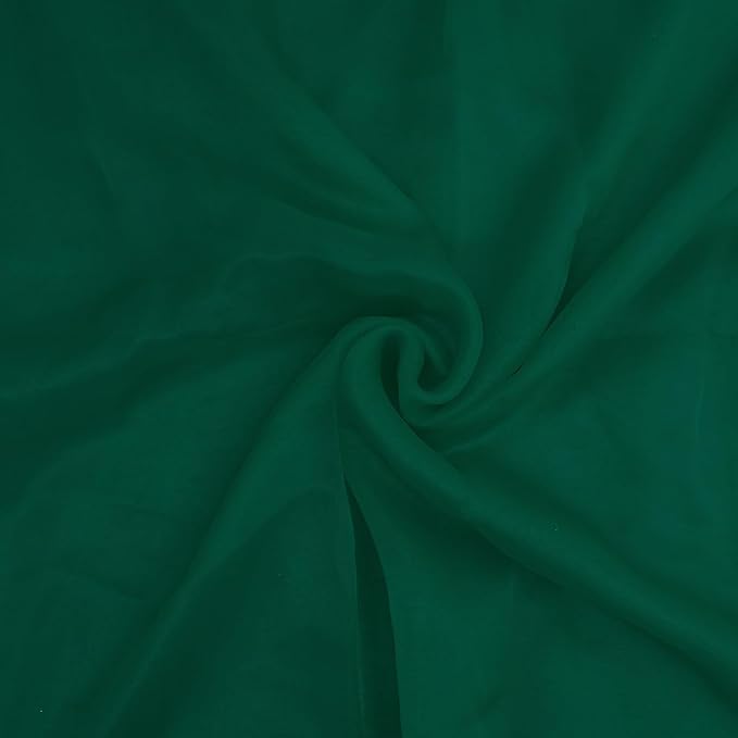 Organza Fabric 5 Yard Bridal Solid Sheer Organza Fabric Bolt for Wedding Dress, Fashion, Crafts, Decorations Silky Shiny Organza 44" - (5 Yard, Hunter Green)