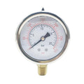 Joywayus Pressure Gauge 0-300 PSI Brass 1/4" NPT Male Thread Lower Mount, Glycerin Filled, Stainless Steel Case, Multiple Function