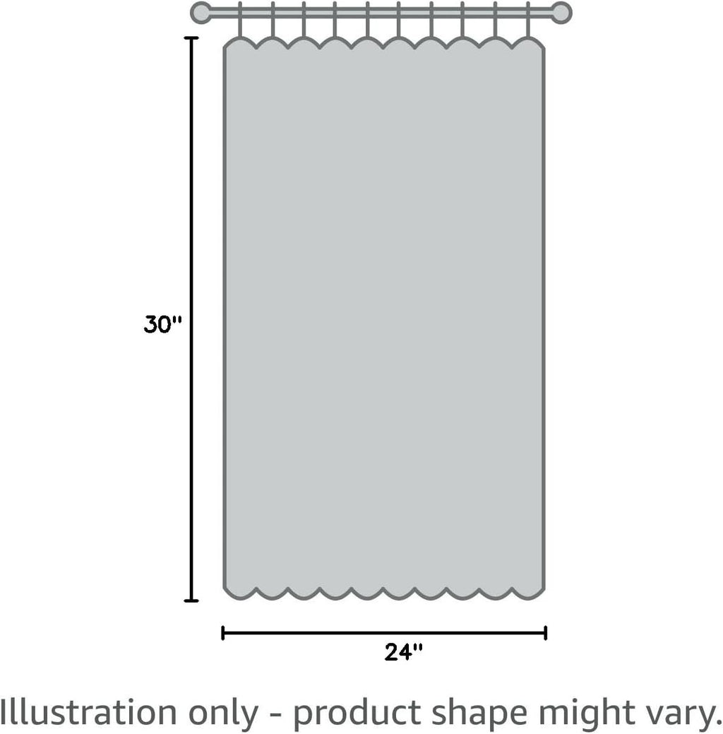 Pickluc Cafe Curtain (Half Window Curtain) 24 Inches Length, Rod Pocket Kitchen Curtain, Short Blackout Curtain for Small Window, Blue 30" Wide and 24" Long, 2 Panels