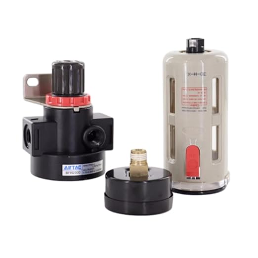 Compressed Air Pressure Filter Regulator Airtac BFR4000 1/2'' NPT 0-140 PSI Combo Piggybac Adjustable,Bracket,Gauge Semi-Auto Drain