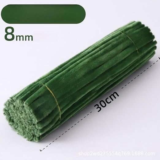 100 Pieces Pipe Cleaners Chenille Stem, Green Pipe Cleaners Craft Set for Pipe Cleaners DIY Christmas Tree Arts Crafts Decorations, Chenille Stems Pipe Cleaners (Moss Green)