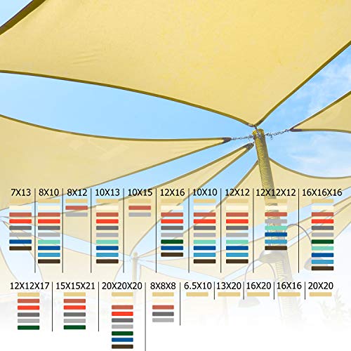 Shade&Beyond Shade Sail 24'X24' Rectangle Light Grey Breathable UV Block Outdoor Canopy for Backyard Patio Pergola Garden Deck(We Make Custom Size)
