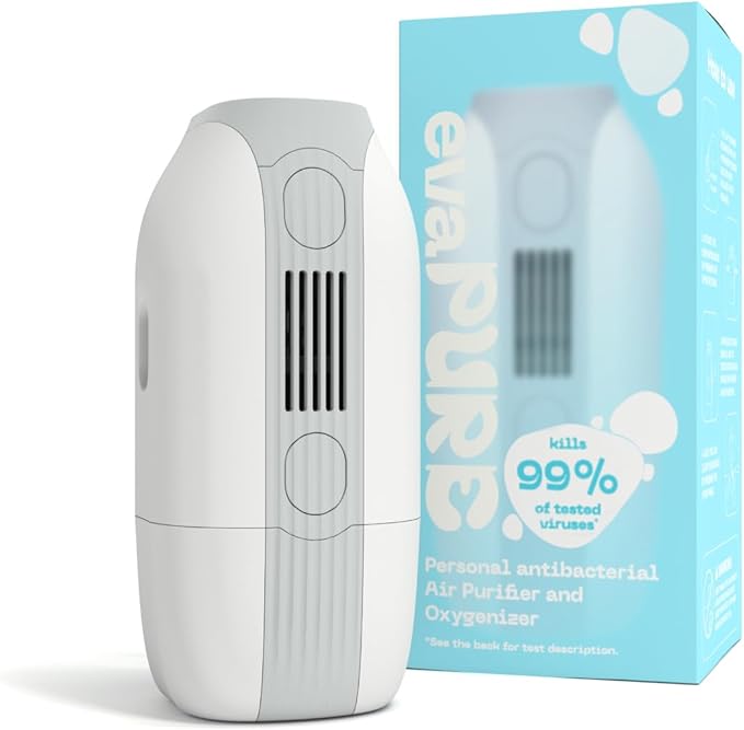 Evapolar Mini Air Purifier for Desk - Rechargable Portable Personal Air Purifier for Car - Cordless Small Air Cleaner for Car Evapure
