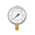 Joywayus Pressure Gauge 0-30 PSI Brass 1/4" NPT Male Thread Lower Mount, Glycerin Filled, Stainless Steel Case, Multiple Function
