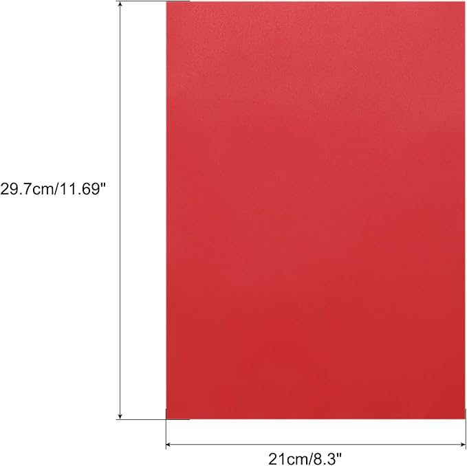 MECCANIXITY Colored Vellum Paper, 50 Sheet Deep Red Transparency 11.7 x 8.2 Printable Vellum Paper, Translucent Vellum Sheets for Printing Wedding Invitations, Ink Jet Laser Printer