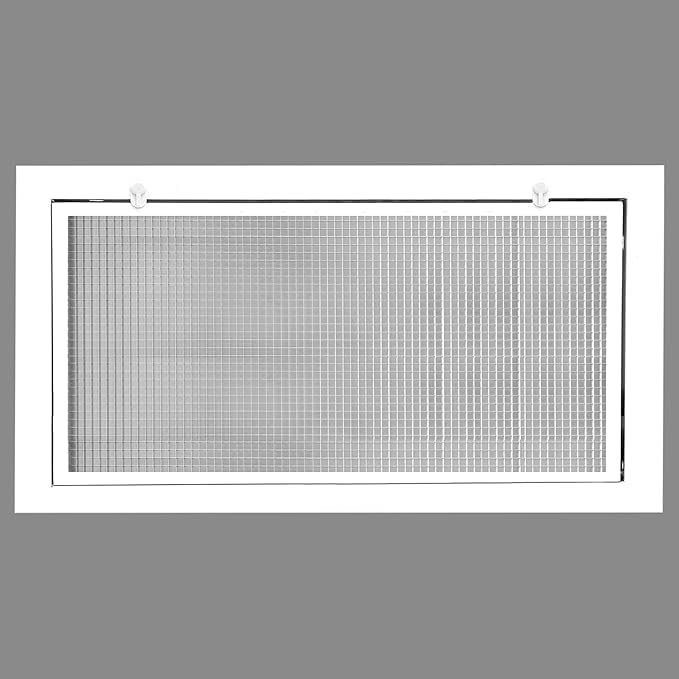 HVAC Premium 14'' x 32'' Cube Core Eggcrate Return Air Filter Grille for 1'' Filter - Aluminum - White [Outer Dimensions: 16.5'' x 34.5]