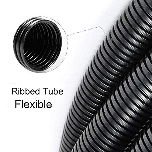 ZhiYo 10FT 1” Wire Loom Split Tubing Auto Wire Conduit Flexible Cover - color: Black, size: 10FT 1”