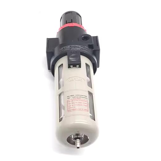 Compressed Air Pressure Filter Regulator Airtac BFR3000-C 3/8'' NPT 0-140 PSI Combo Piggybac Adjustable,Bracket,Gauge Semi-Auto Drain
