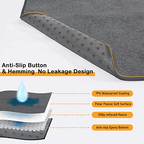 LOOBANI Washable Pee Pad for Dogs, 2 Packs Non-Slip Puppy Training Pads, Fast Absorbent Pet Whelping Pads, Puppy Playpen Mat for Incontinence, Housebreak, Crate , 36x72in, Gray - size: 36"*72"(Pack of 2) Gray