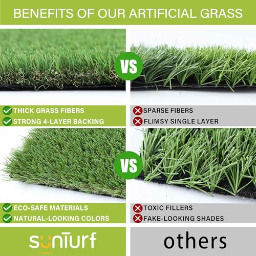 Sunturf Fake Grass for Dogs Artificial Grass Turf Mats for Puppy Training Dog Pads Extra Large for Dogs 6.5x13FT Dog Supplies Reusable - size: 6.5x13 FT