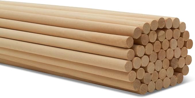 Dowel Rods Wood Sticks Wooden Dowel Rods - 1/2 x 72 Inch Unfinished Hardwood Sticks - for Crafts and DIYers - 5 Pieces by Woodpeckers