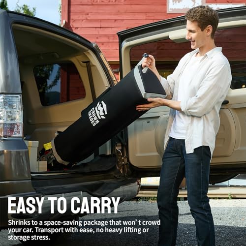CROWN SHADES 10x10 Pop up Canopy Tent Instant Canopy with 150D Silver Coated Fabric Including 2 Half Sidewalls, 4 Ropes, 8 Stakes, 4 Weight Bags, STO 'N Go Bag, Black - color: Black