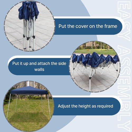Outvita Canopy 10'x10' Pop Up Commercial Instant Gazebo Tent, Waterproof & UV Protection Canopy Tent with Slant Legs for Party Wedding Birthday BBQ Events - style: 10x10-blue