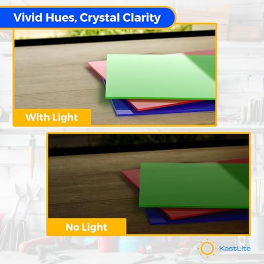 KastLite Colored Acrylic Sheets Nominal 12" x 24" - Plastic Sheet Easy to Cut, Saw, Shape, Laser Cut - Ideal for Arts & Crafts & DIY Projects- Durable, Lightweight, Scratch Resistant - Green 2 Pack