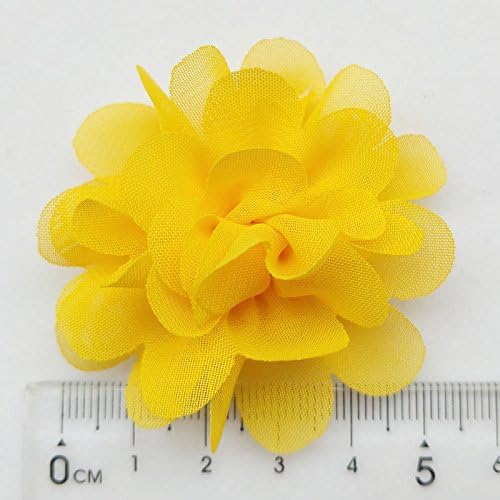 Chenkou Craft 12PCS Big 55MM Organza Ribbon Bows Flowers Appliques Wedding Party Decoration
