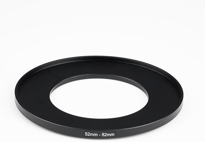 52mm Lens to 82mm Camera Lens Adapter 52mm to 82mm Step Up Ring Adapter Ring for All Brands of UV ND CPL, with Premium Lens Wiping Cloth 2 Pack (52mm-82mm)