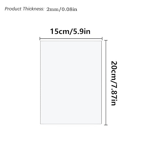 10 Pack 5.9x7.87 Clear Acrylic Sheet 2mm Thick, Clear Plexiglass Sheet 15x20cm, Plastic Plexiglass Board Acrylic Board for Wall Crafts Glass Picture Frame DIY Projects Signs and Painting
