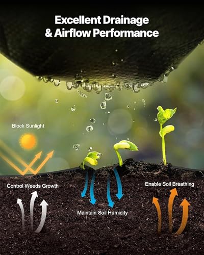 VEVOR Weed Barrier Fabric Heavy Duty, 3x100FT 5oz Landscape Fabric, Woven Weed Blocker Fabrics, Garden Fabrics Weeds Barrier, Weeds Control Ground Cover, Geotextile Webbing, Gardening Mat, Black - size: 3FT*100FT-5oz