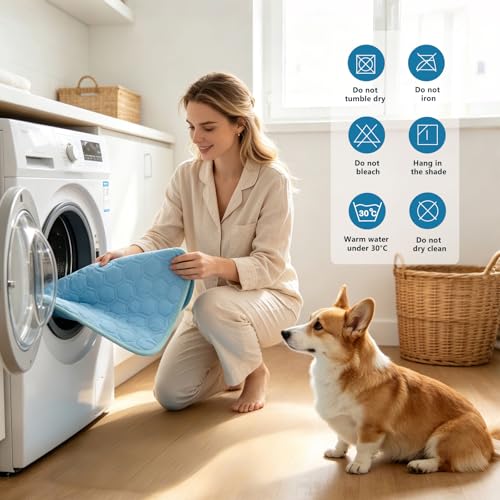 SISROL Cooling Mat for Dogs & Cats, Q-Max>0.5 Arc-Chill Fabric Washable Non-Slip Pet Cooling Pad, Thickened Portable Cooling Bed Mats for Indoor & Outdoor, Small Medium Large Pets - size: Small