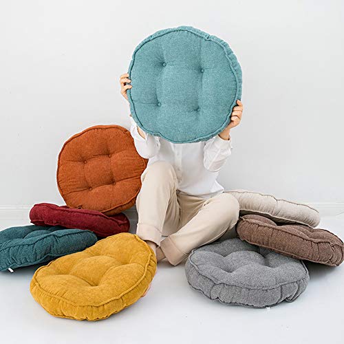 vctops Soft Chair Pads 18 inch Diameter Super Comfy Thicken Solid Color Round Seat Cushion for Kitchen Dining Room Office Chairs (Lakeblue,18" x 18") - color: Lakeblue