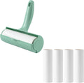 Large Lint Roller with Refills for Pet Hair Removal Extra Sticky 6.3 inch Wide Surface Lint Roller with Cover for Clothes Couch Furniture (Total 5 Sticky Rolls)