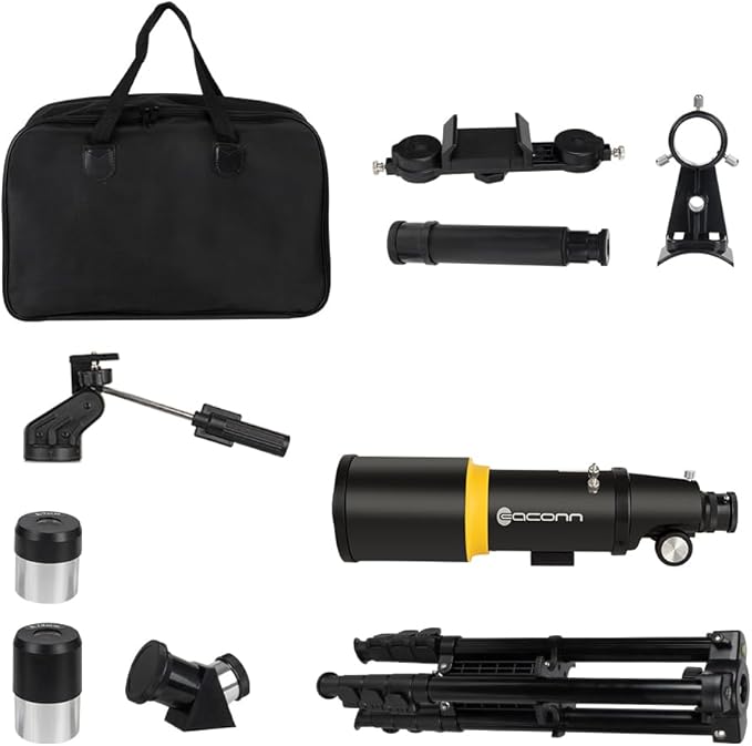 Telescope for Adults, 90mm Aperture 600mm Refractor Telescope for Kids and Beginners, Telescopes for Adults Astronomy with Handbag and Phone Adapter