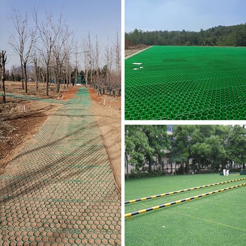 Plastic Ground Reinforcement Grid for Outdoor Lawn & Gravel StabilizationDurable Lightweight Easy to Install Ideal for Driveways Patios and Walkways - size: 4cm-8 pieces