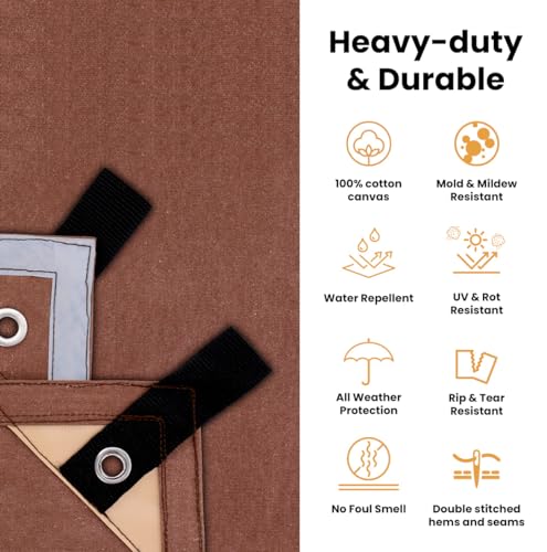WHITEDUCK Canvas Tarp 18 oz. Heavy Duty Waterproof UV Resistant, Rustproof Grommets, Industrial & Commercial Use Cloth Tarp (Cut Size: 12'x14', Finished Size: 11'6"x13'6", Olive Drab) - color: Olive, size: 12' x 14'