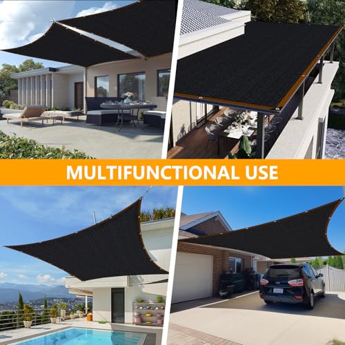 Shade-Cloth 85-90% for Garden Greenhouse Plants 10x20 FT, Black Sun-Block Shade Cover Mesh Tarp with Grommets Sun Shade Canopy for Outdoor Pergola Patio Flower Lawn Kennel Chicken Coop - size: 10x20 FT