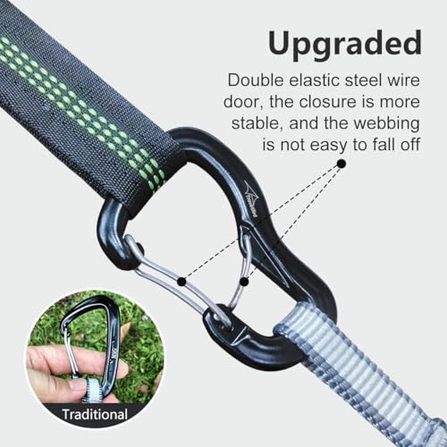 Heavy Duty Carabiner Clip Hook 8KN (1763 lbs), 2 PCS Ultra-Light Aluminum Caribeaners with Double Door D Ring Shape, for Hammock, Camping, Hiking, Backpacking, Dog Leash, Keychain Clip - style: 1#Rainbow-3pc