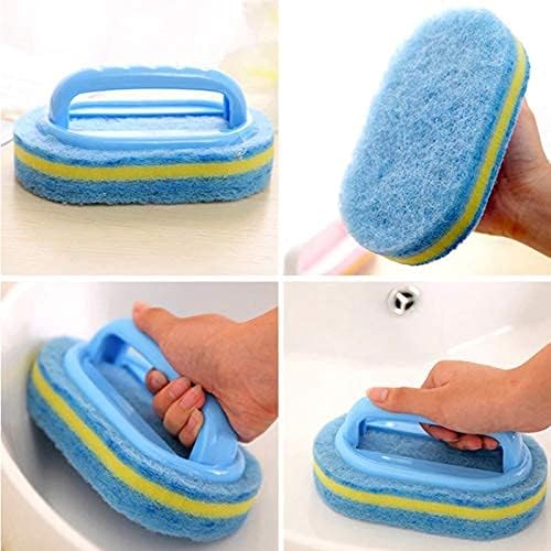 Cleaning Brush for Bathroom Kitchen Bathtub Toilet Cleaner All Purpose Shower Sponge Scrubbing Brush with Ergonomic Handle