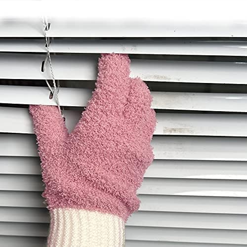MIG4U 3 Pairs Microfiber Dusting Gloves, House Cleaning Glove for Blinds, Plants, Windows, Shutters, Furniture, Car Interior, Reusable Lint-Free Mitt, S/M