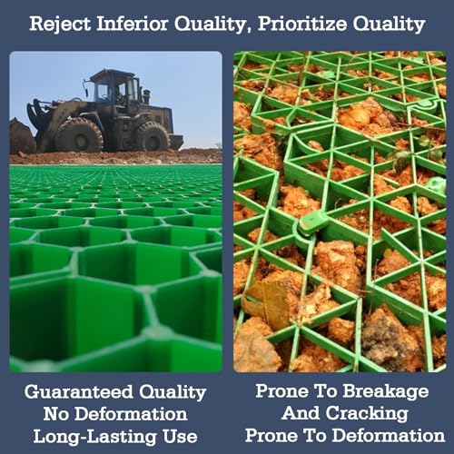 Plastic Ground Reinforcement Grid for Outdoor Grass and Gravel StabilizationDurable HeavyDuty Lawn Support for Driveways Paths and Landscaping - size: 4cm-20 pieces