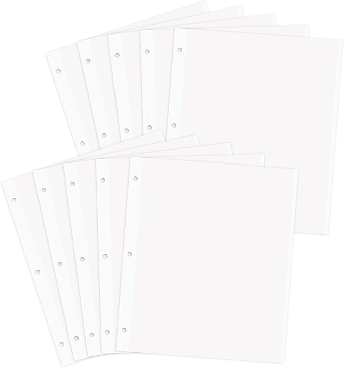 Zesthouse Photo Album Refill Pages for 3 Ring (10 Pack), 18 in Photo Albums Self Adhesive Pages Holds 12x12 8x10 5x7 4x6 2x3 Photos or Recipe Cards