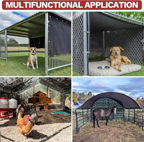 ShadeMart 2' x 2' Black 90% Shade Cloth, Custom Size Shade Tarp for Dog Kennel Cover, Fence Privacy Screen, Greenhouse, Chicken Coop & Pet Playpen, Upgrade Grommets, Durable Mesh Fabric Tarp. - color: Black, size: 2' x 2' Custom Size
