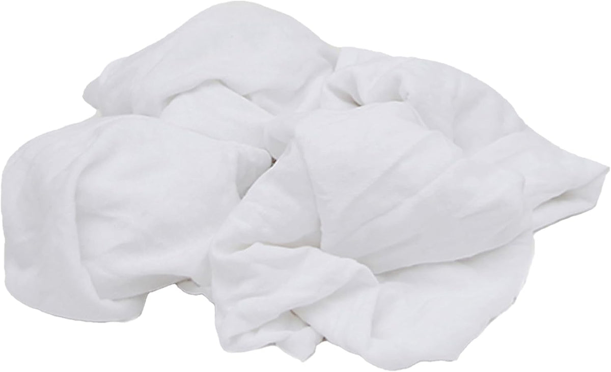 Premium White T-Shirt Cleaning Rags (2 lbs. Bag) – White Cotton Rags for Cleaning, Staining, Painting, Oil, Grease & Dust Removal – Shop Rags Bulk for Multipurpose use