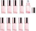 10 Pack Glass Essential Oil Roller Bottles,5ml Pink Roller Bottles with Stainless Steel Roller Balls,Refillable Massage Roller Bottle Perfume Bottle for Travel