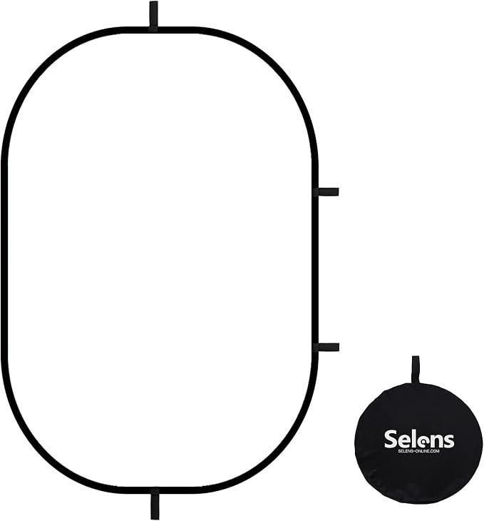 Selens Oval Light Reflector Diffuser, 47x70.8inch/120x180cm Collapsible Soft Light Diffusion with Portable Carrying Bag for Photo Studio & Outdoor Lighting
