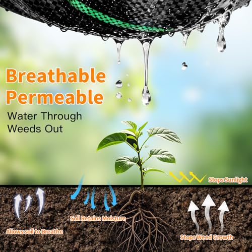 AMAGABELI GARDEN & HOME 3ft x 100ft 3.2oz Weed Barrier Landscape Fabric Garden Cloth Heavy Duty Weed Control Blocker Mat Gardening Ground Cover Durable Woven Geotextile Fabric Driveway Underlayment - size: 3.2oz-3x100ft