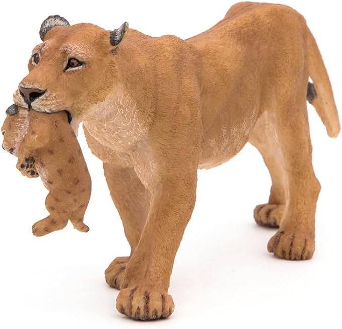 Papo Wild Animal Kingdom Figure, Lioness with Cub, Multicolor (50043) , 6.5cm