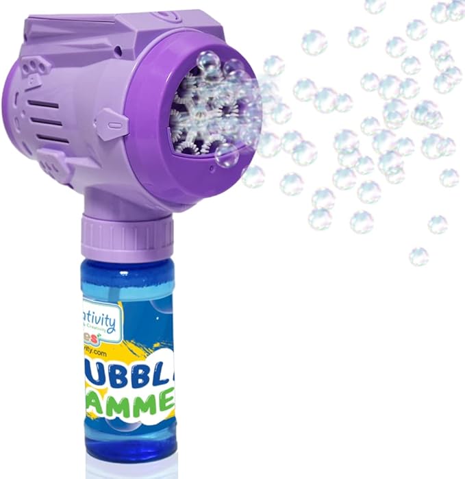 ArtCreativity Bubble Hammer for Kids, 1 Piece, Automatic Bubble Machine for Kids with Bubble Solution Included, Handheld Bubble Maker Toy for Bigger and Easier Bubbles, Great Gift Idea