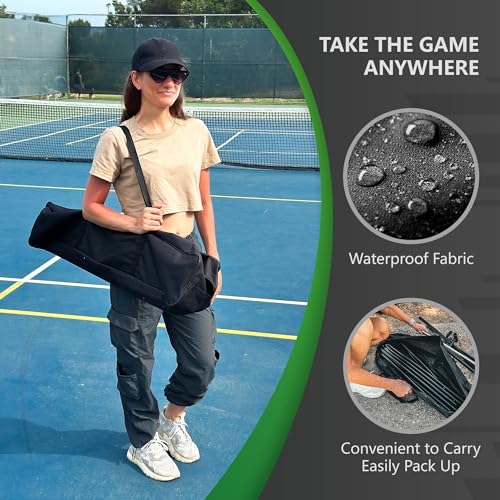 ZENY Portable Pickleball Net Set System with Metal Frame and 22FT Regulation Size Pickball Net with Carry Bag for Backyard, Driveways, Outdoor Game - style: Pickleball Net with Court Marker