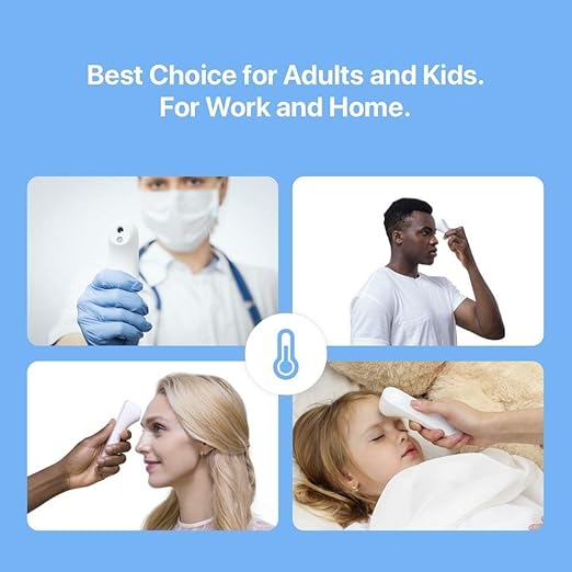 iHealth No-Touch Forehead Thermometer for Adults, Kids, Babies - 1s Fast Accurate, 3 Ultra-Sensitive Sensors, Quiet Vibration Feedback, Digital Large LED Digits, Easy to Use for Home & Nurses, PT3