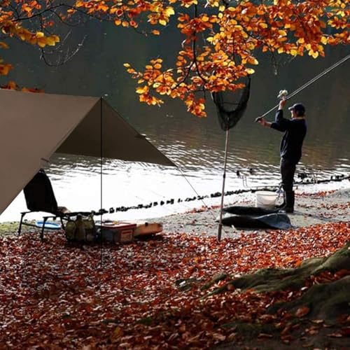 KALINCO Tent Tarp, Picnic Mat Camping Tarp Tent Hammock Tarp, pu Waterproof Camping tarp Tent Rain Fly Picnic Mat Survival Shelter Sunshade - color: Coffee, size: 10x13FT
