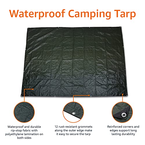 Amazon Basics Waterproof Camping Tarp - size: 7.5 Feet x 9.5 Feet