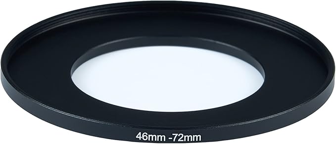 46mm Lens to 72mm Camera Lens Adapter 46mm to 72mm Step Up Ring Adapter Ring for All Brands of UV ND CPL, with Premium Lens Wiping Cloth 2 Pack (46mm-72mm)